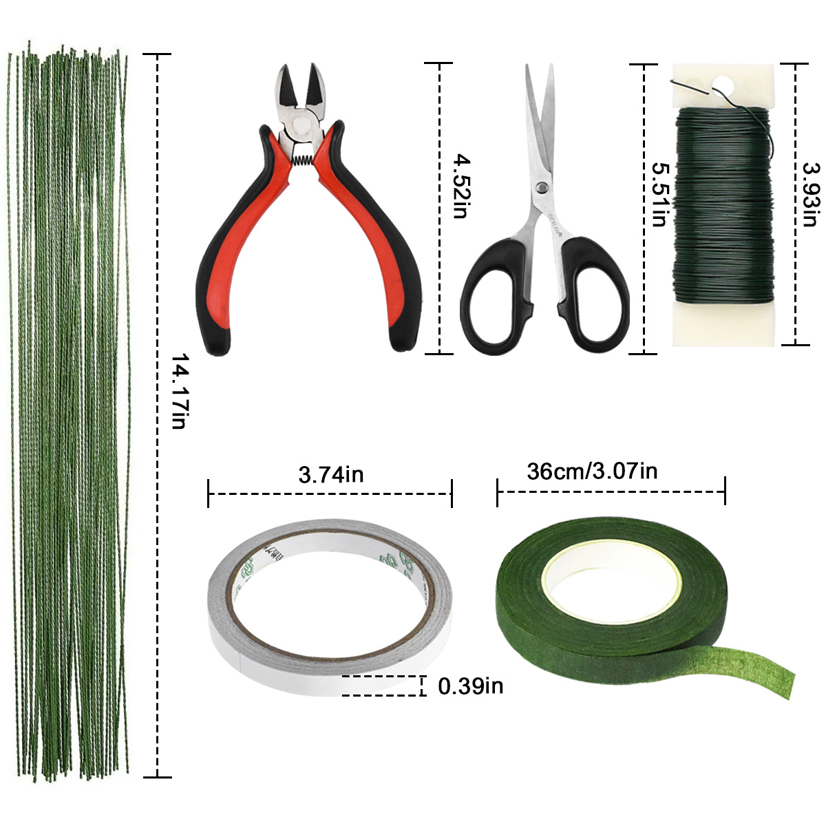 Floral Tape And Floral Wire Finishing Kit With 26 Gauge Stem - Temu