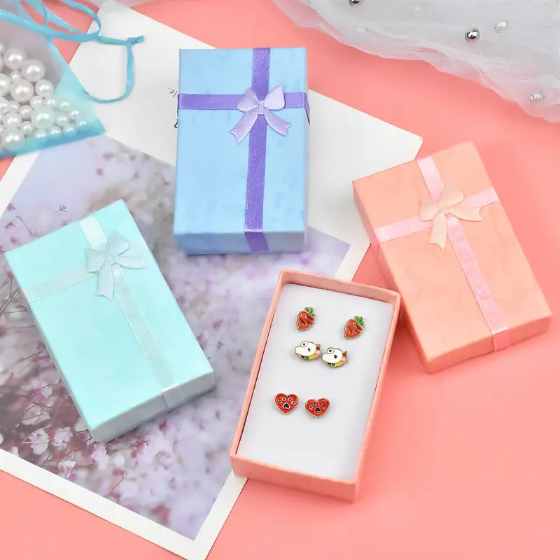 Pack Small Jewelry Ring Box Gift Box With Lid Square Elegant - Temu