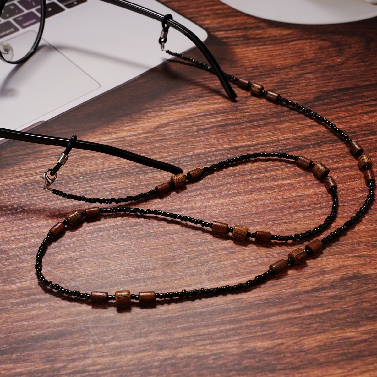 

Wooden Beads Beaded Glasses Chain Sunglasses Lanyard Eyeglass Cord Hanging Neck Strap Natural Wooden Glasses Chain