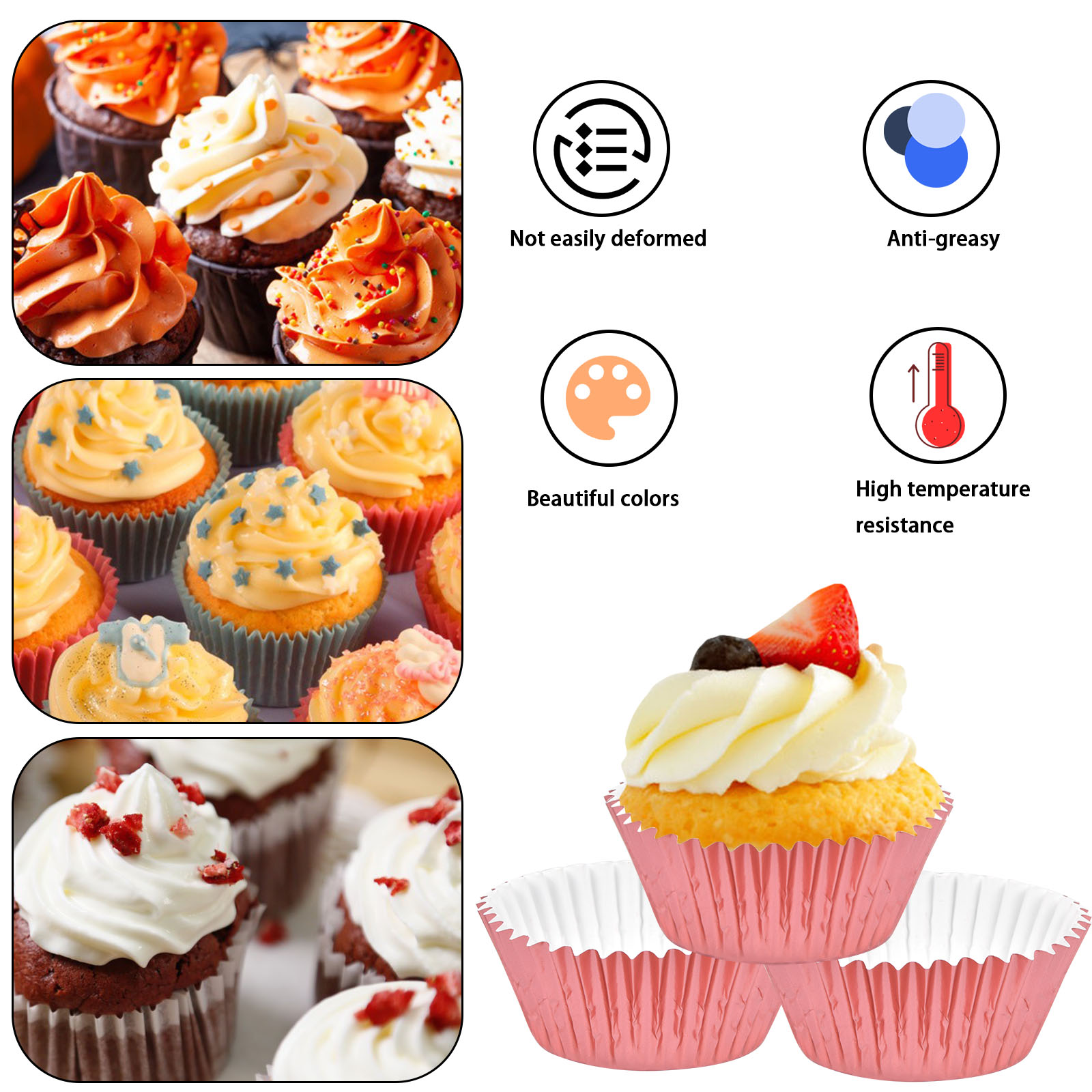 60pcs/set,30 Muffin Molds Silicone Baking Molds Mini Cupcake Mold Set With  30 Forks Reusable Cake Dessert Chocolate Pudding Jelly Cake Decoration
