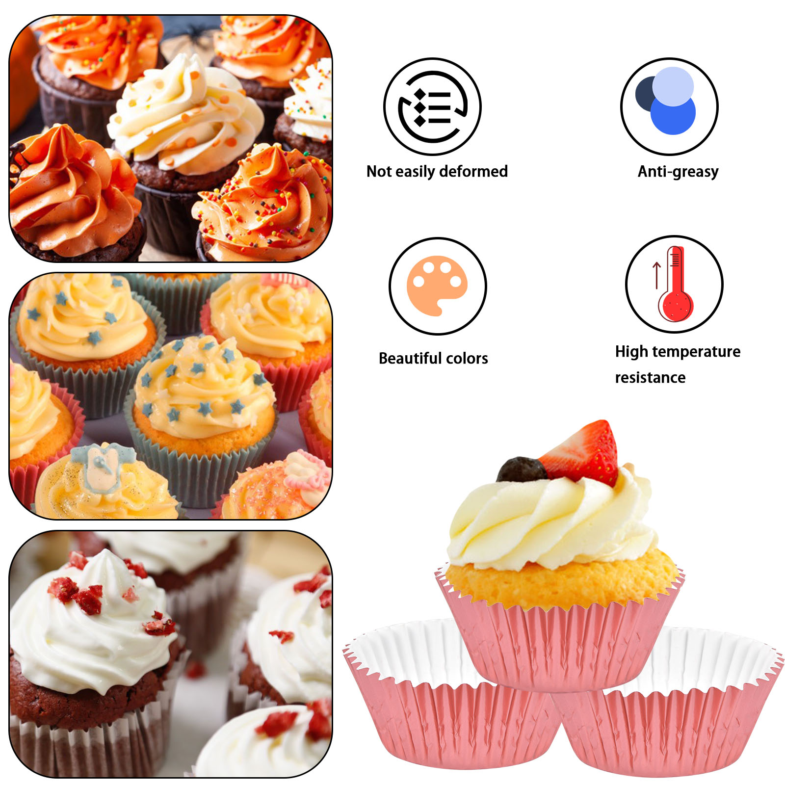 12 Round Muffin Cups Cookie Cake Baking Silicone Molds Ice Cream Jelly Molds  Aroma Candle Molds - Temu