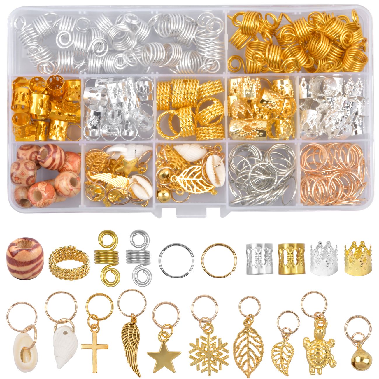238 Pieces Hair Jewelry For Braids Hair Coils Dreadlocks Accessories Golden Hair  Beads Silvery Hair Charms Metal Hair Cuffs For Braidal Weeding - Beauty &  Personal Care - Temu