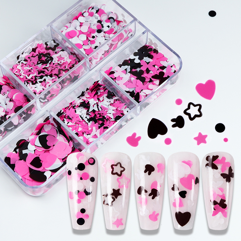 45pcs Heart Shaped Nail Charms Nails art Charms Accessories Decal