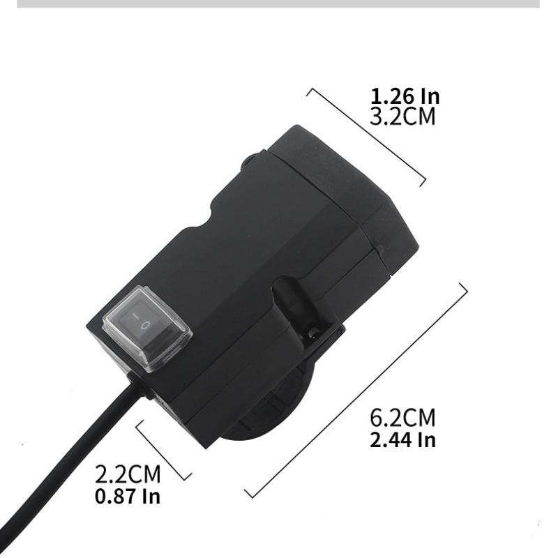 12V-24V Dual USB Motorcycle Charger Adapter: Waterproof Power Supply Socket  for Motorcycle Accessories