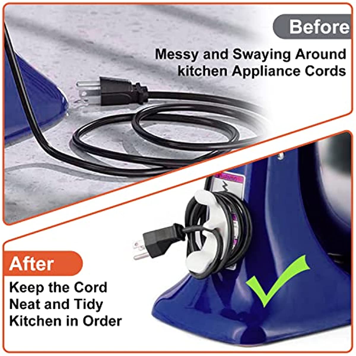 Cord Organizer for Appliance - Kitchen Appliance Cord Organizer Stick On,  Cord Wrapper Winder Holder for Appliance, Adhesive Cord Keeper for Blender