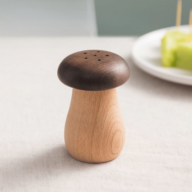 Wooden Mushroom Salt and Pepper Shakers