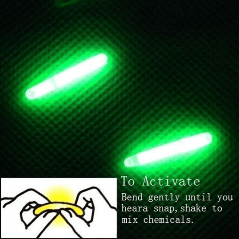1 Piece Durable Fishing Rod Tip Glow Sticks Floats Glow Stick Night Fishing  Light Fishing Green Fluorescent Electronic Light 