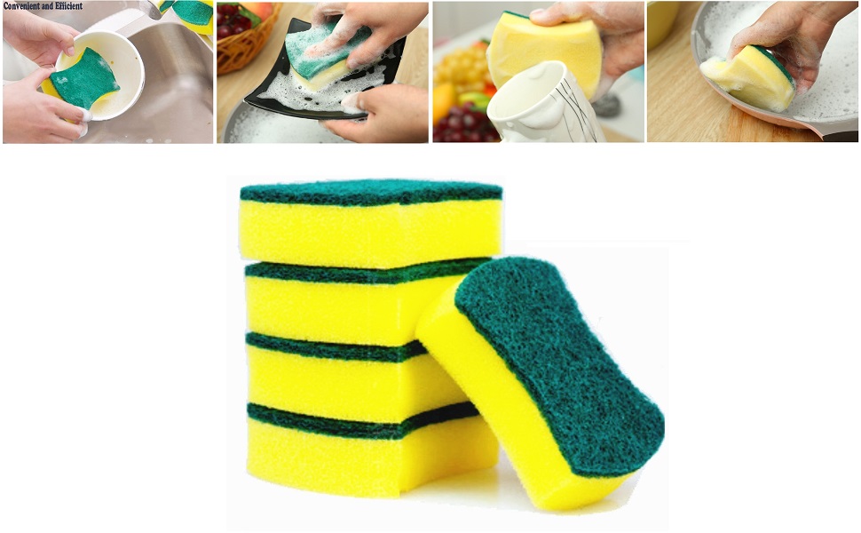 12pcs Kitchen Cleaning Sponge, Scratch-free Tableware, Matte Surface Sponge