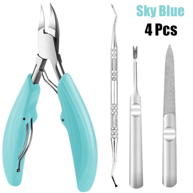 4 Pcs Professional Toe Nail Clippers Cutter Ingrown Toenail Tool Thick Nails  And Dead Skin Dirt Remover Super Sharp Curved Blade Nail Tool | Don't Miss  These Great Deals | Temu