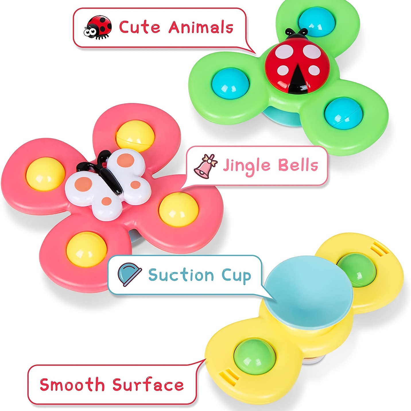 3PCS Suction cup spinner toys for 1 2 Year old boys, Spinning top baby toys  12-18 months, First birthday baby gifts for 1 Year old girls