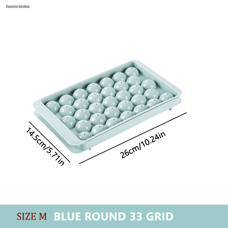 1pc Small Bouncing Ball Ice Cube Mold, Circular Diy Ice Cube Tray, Push-top  33 Grid Ice Ball Mold Box For Household Use