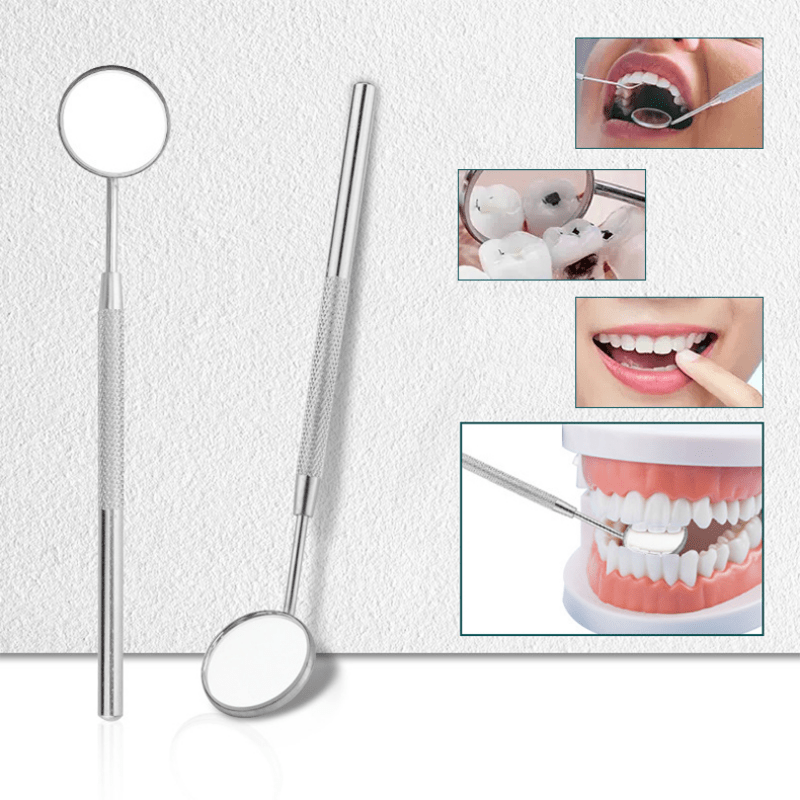 2PCS Miroir Dentaire, Miroir de dent Dentaire en Acier Inoxydable, Miroir  d'inspection de Stomatoscope, Miroir