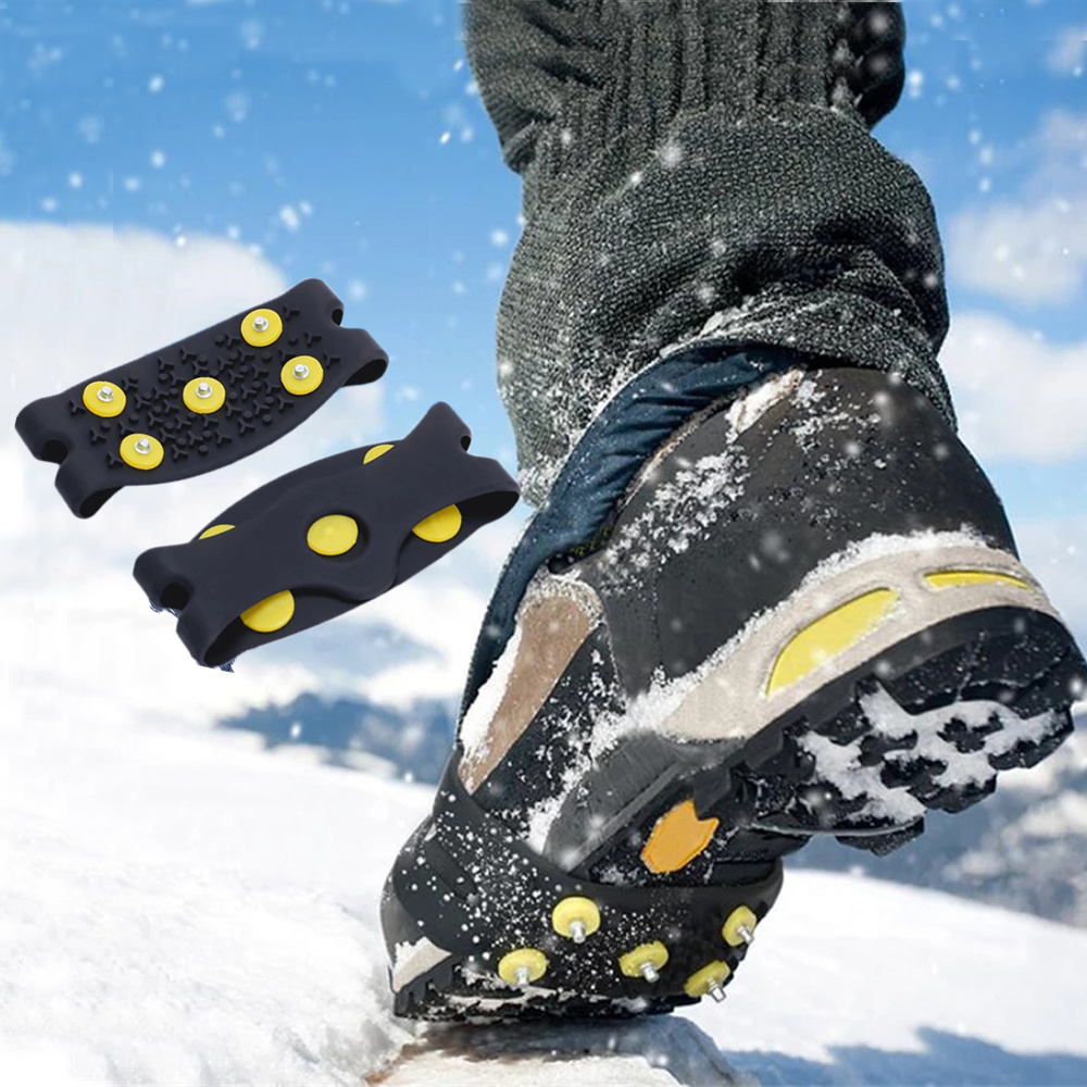 Neige en plein air Anti-dérapant Chaussures D'hiver Couverture Crampons  Couvre-chaussures Neige Crampons Crampons Botte Pince À Glace Chaussures