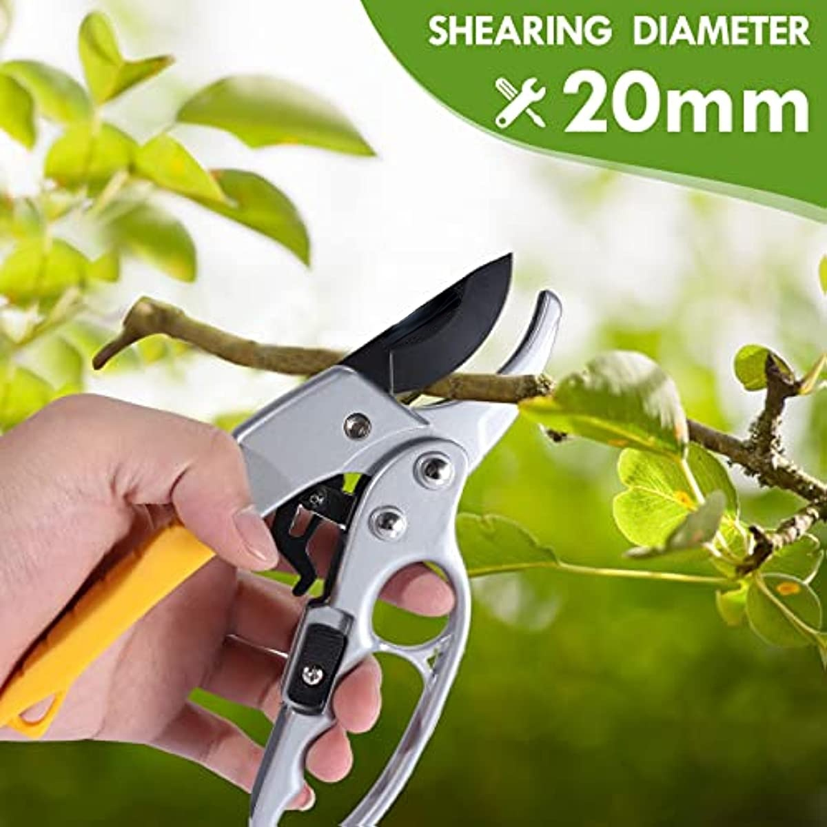 Heavy Duty Rachet Pruning Shears Handheld Garden Plant Scissors Trees  Trimmer