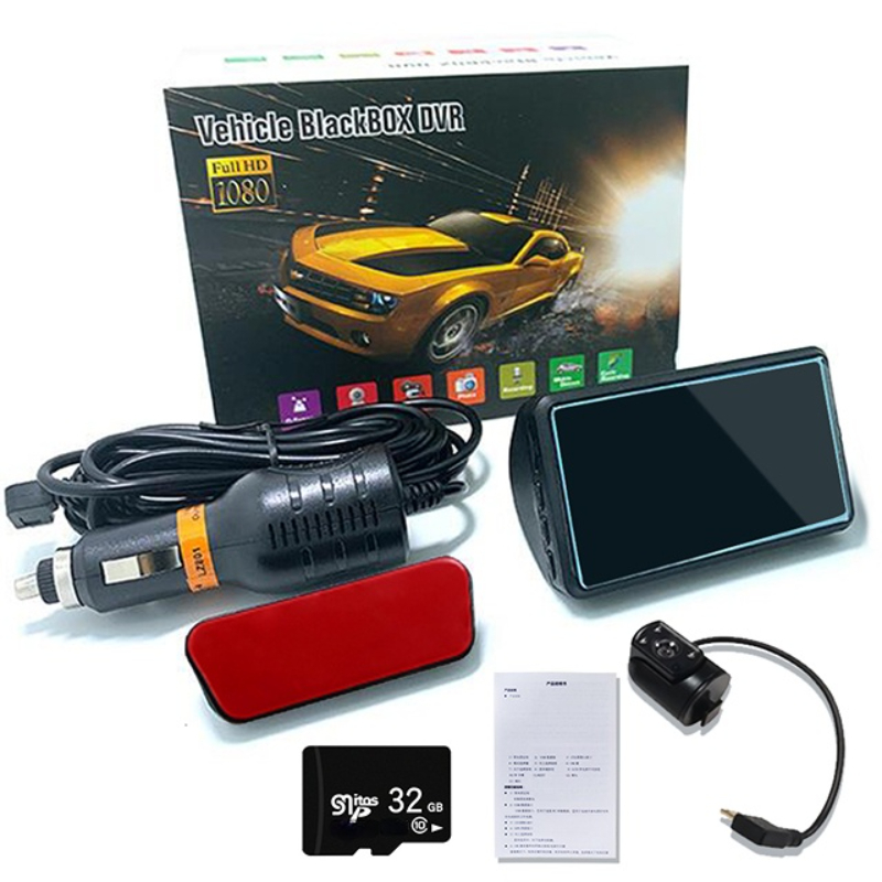 Hidden Driving Recorder Black Gold Steel 3.0 Inch HD 1080P Car