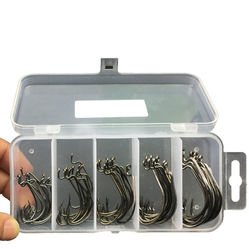 Fishing Treble Hooks Kit High Carbon Steel Hooks Strong Sharp Round Bend  for Lures Baits Saltwater Fishing 50pcs/box Mixed 5Size - AliExpress