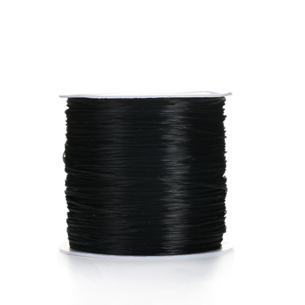 0.8mm Stretchy String for Bracelets 50m Black and 50m White Crystal Elastic Cord for Jewelry Making Elastic String Cord Bead String with 2 Beading