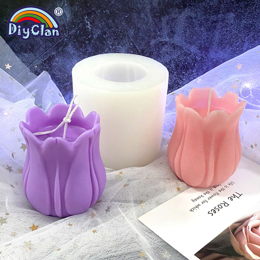 Tulip Daisy And Sun Flower Candle Mold Birthday Holiday Gift  Multifunctional Silicone White Wedding Souvenirs Home Decor 