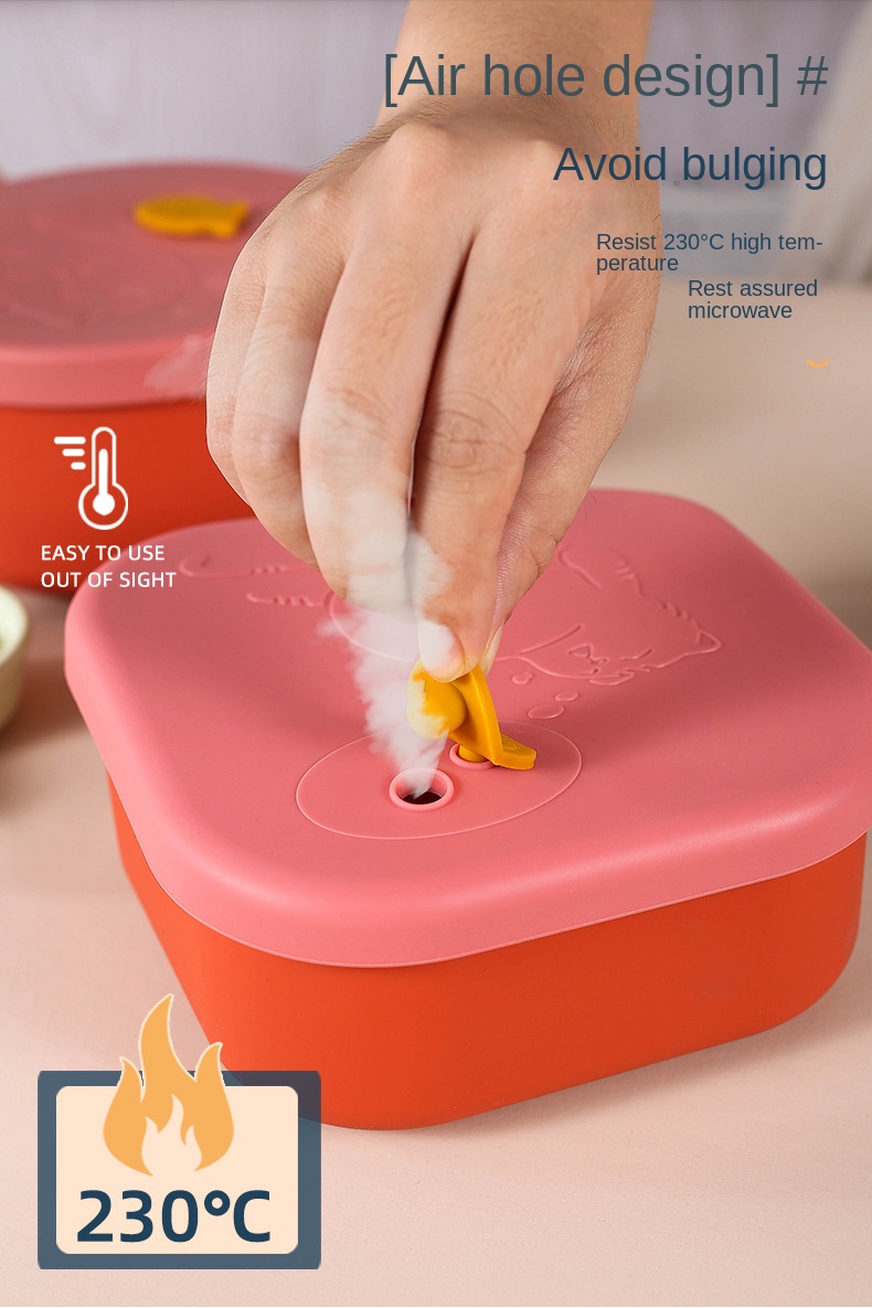 1pc Silicone Lunch Box Set Can Be Heated In Microwave Oven - Temu