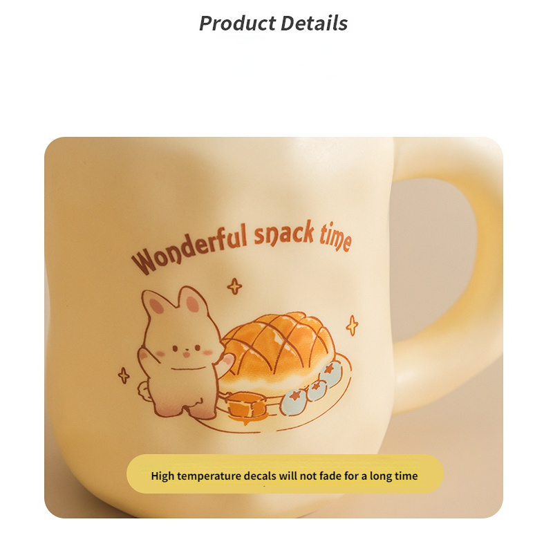 Cute Ceramic Mug With Spoon And Lid Perfect For Morning - Temu