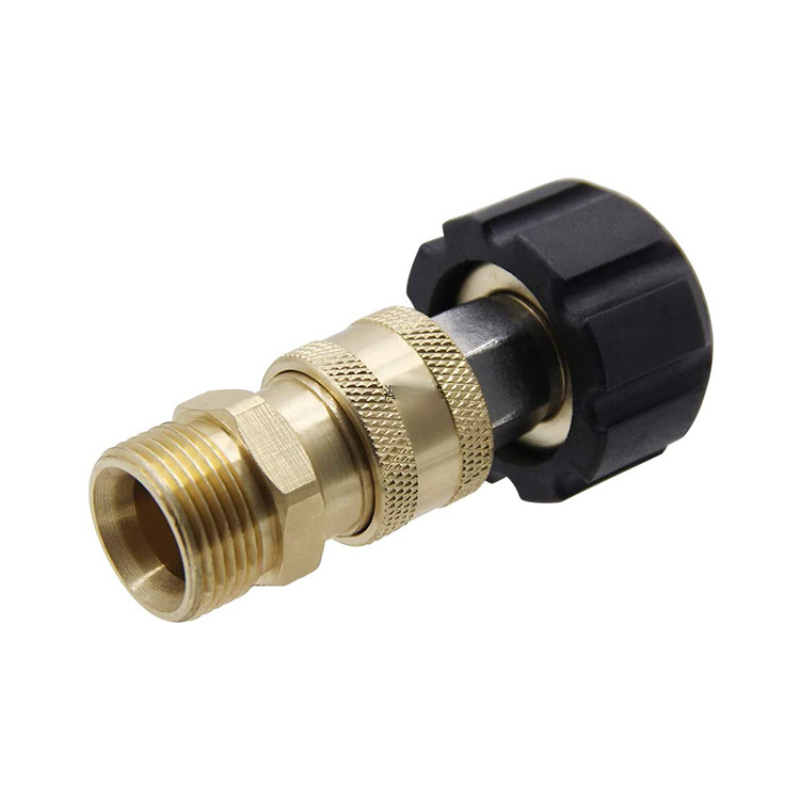 . PWMall-24.0100-Brass Top Mount Pressure Gauge Quick  Disconnect Fitting