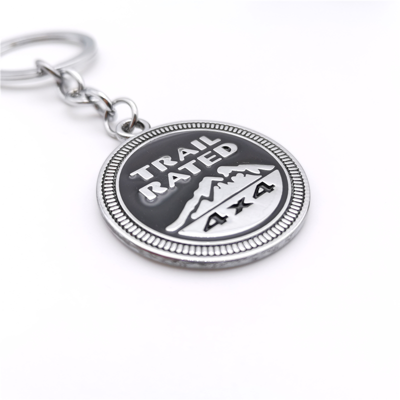 1x TRAIL RATE 4x4 Metal Black Keychain Ring 3D Key Chain Nameplate Emb