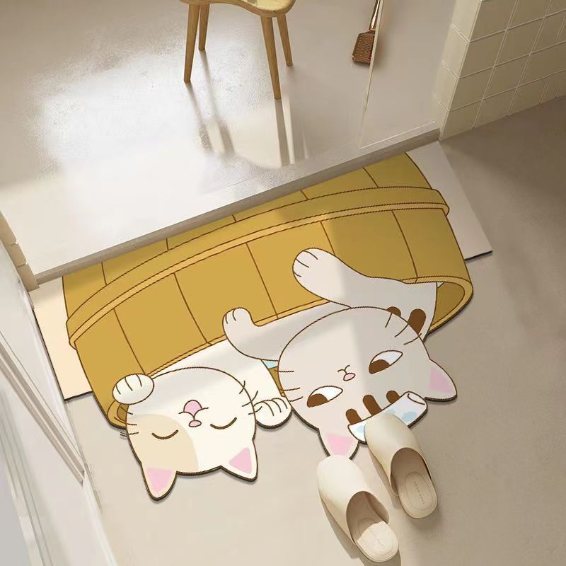 Cartoon Cute Animal Superabsorbent Quick Dry Silicone Floor - Temu