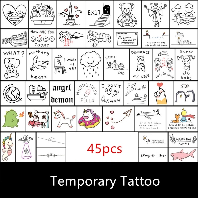 Acquista Adesivo per tatuaggi con faccia finta con corona di piccole  lettere nere per bambini Donne Adulti Tatuaggi temporanei Infinity Kit di  tatuaggi con croce di Cristo