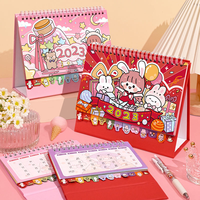 2023 Cartoon Desk Calendar Cute Creative Desktop Notepad Office