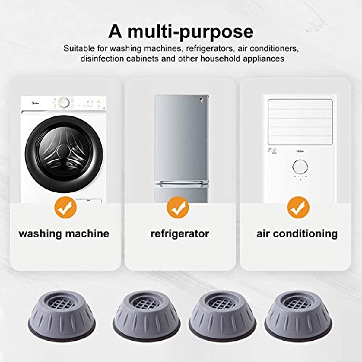 Shock & Noise Cancelling Washing Machine Support - Anti Slip, Anti Vibration,  Anti-walk Rubber Feet Pads - Keep Your Washer Stable & Quiet! - Temu Spain