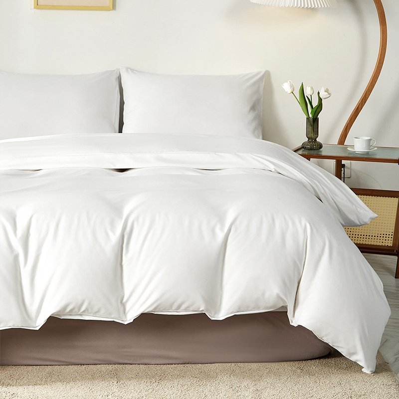 Super Soft Plain White Duvet Cover and Pillowcase Set