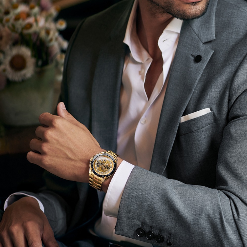 Winner New European and American Style Men's Fashion Leisure Hollow out Mechanical Movement Automatic Mechanical Watch Fashion Watch