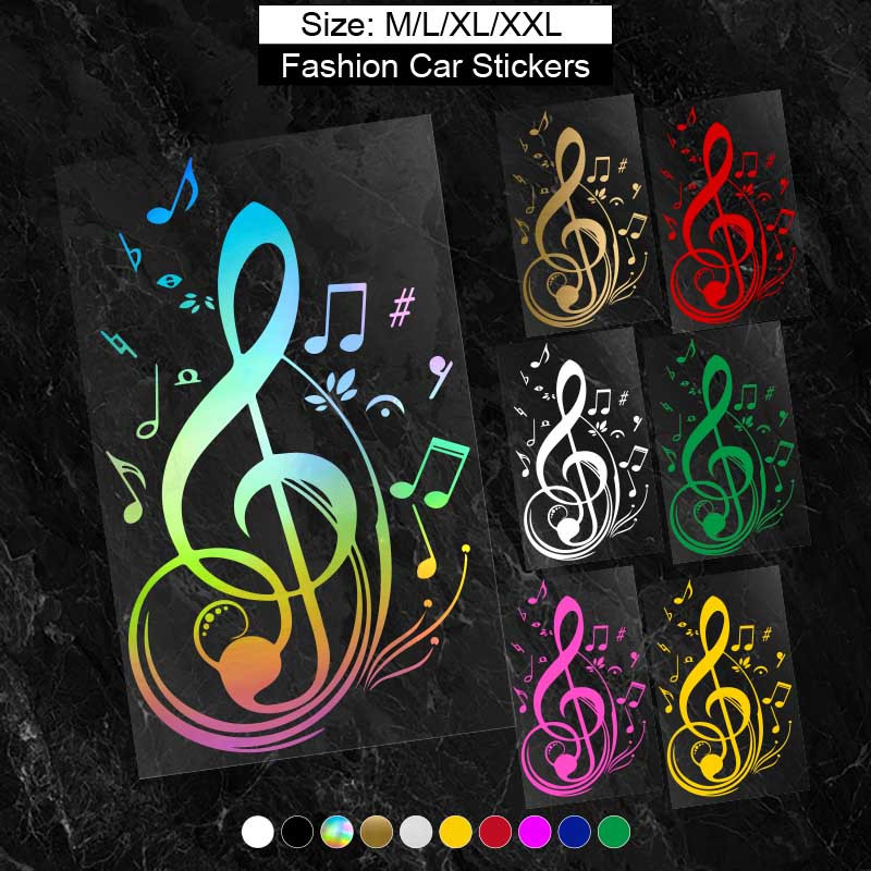 SET FOR 2 SIDES, Car Decal, Notes Decal, Music Decal for Car, Music Sticker,  Car Decal for Man, Car Decal for Woman, Music Car Sticker 