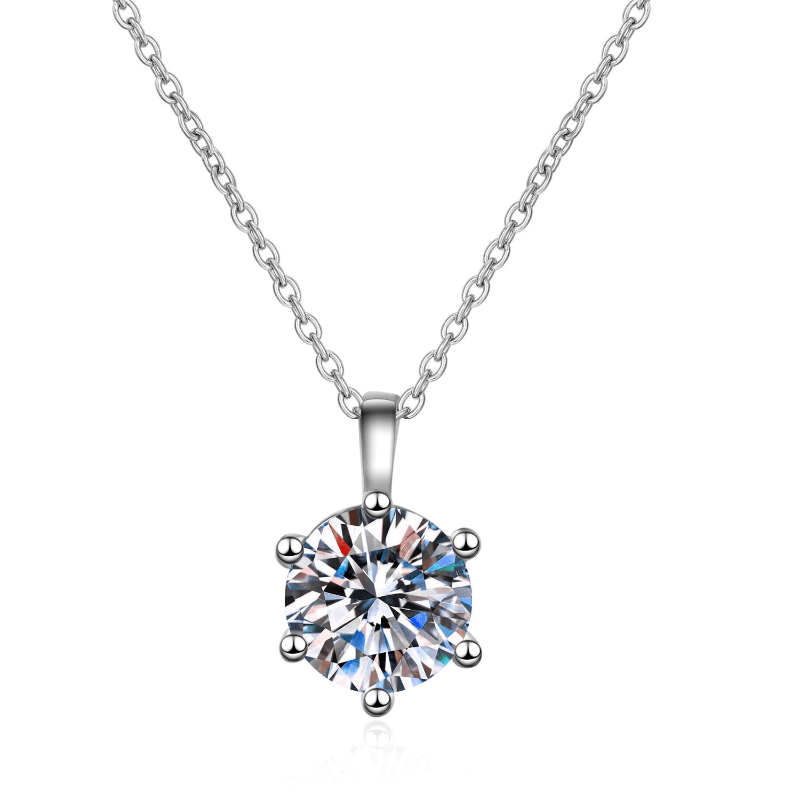 Classic 6 Claws Silvery Plated Necklace, Earrings & Ring Set