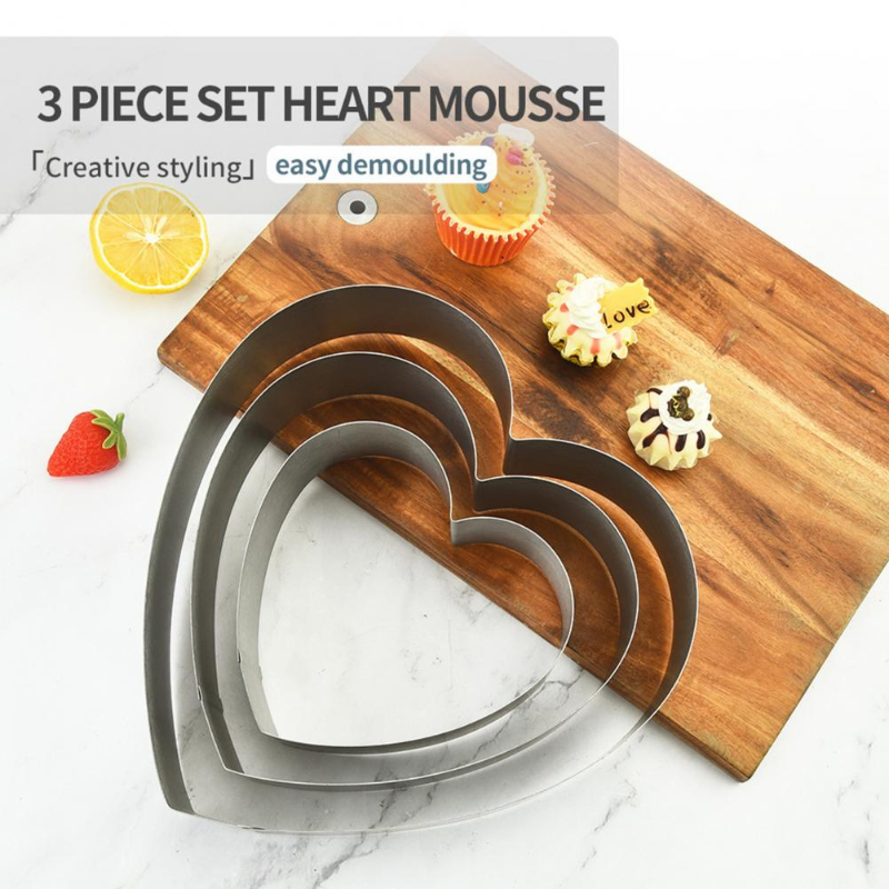 Adjustable Cake Ring Heart/Square/Round Cake Ring Stainless Cheese