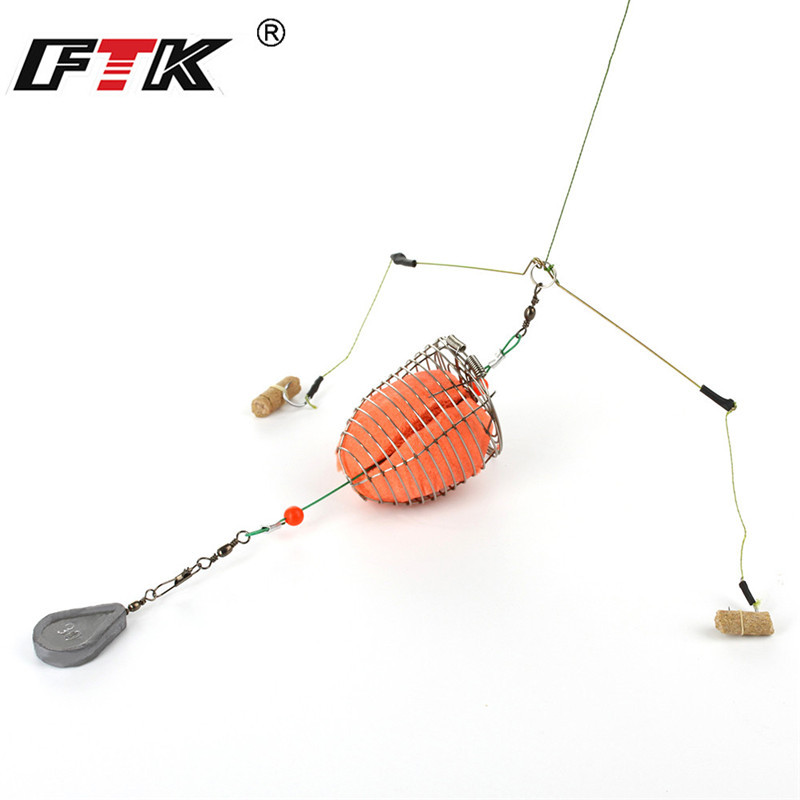 FTK Carp Fishing Feeder - Bait Cage with Swivel, Sinker Hooks for Carp  Fishing - Increase Your Catch!