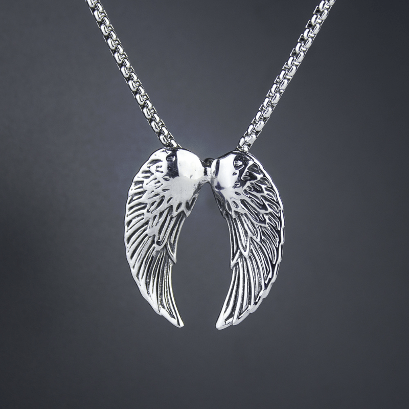 European American Fashion Wings Stainless Steel Pendant - Temu