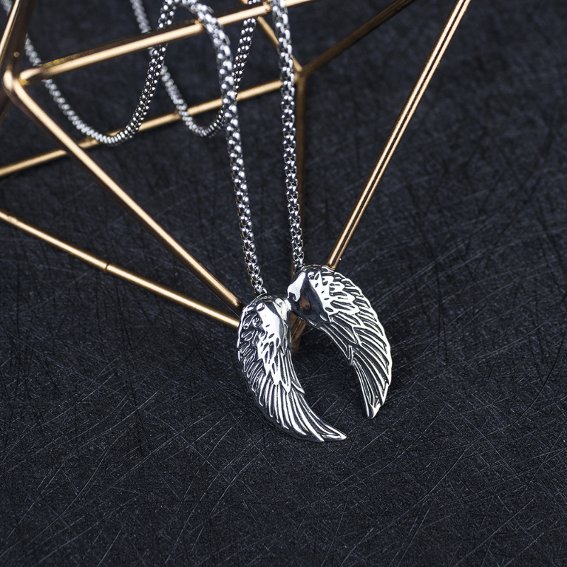 European American Fashion Wings Stainless Steel Pendant - Temu