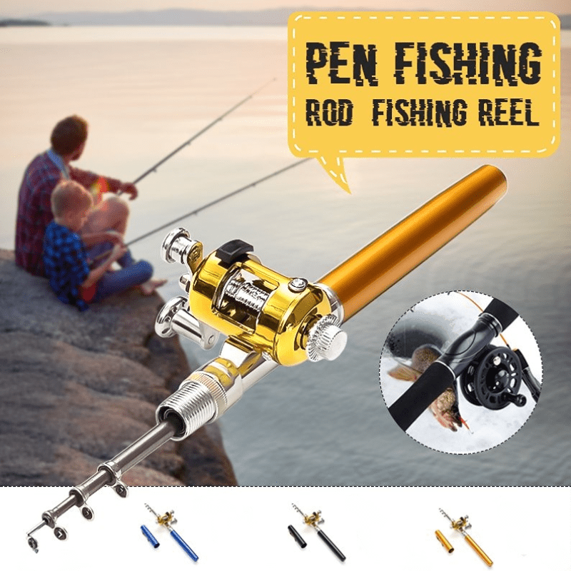 Portable Telescopic Fishing Rod and Reel Set with Brake Button - Ideal for  Winter Fishing and Hand Tackle, Lightweight and Durable