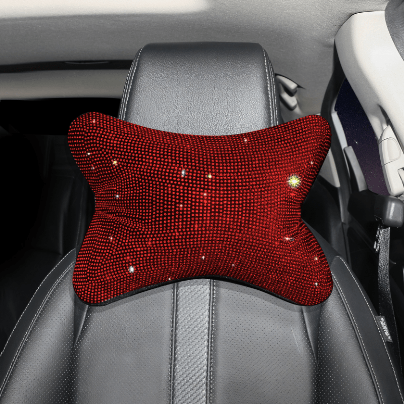 Universal Luxus Bling Strass Diamant Bowknot Auto Kopfstütze Nackenkissen  Sitz Rückenlehne Taille Stützkissen Auto Innenraum Frauen