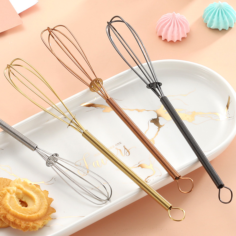 Stainless Steel Whisk Spring Whisk Mini Hand Mixer Cooking Kitchen Baking  Tools