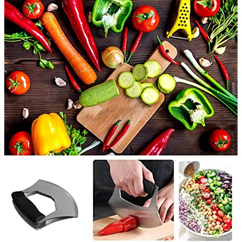 Best Deal for HOUGE Salad Knife Chopper with Protective Cover - Stainless