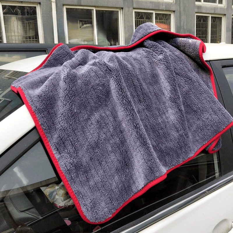 

1pc Coral Wash Towel, Thickened Absorbent Car Wash Cloth, Microfiber Wipe Cloth Car Accessories, 60*90cm/23.62*35.43inch
