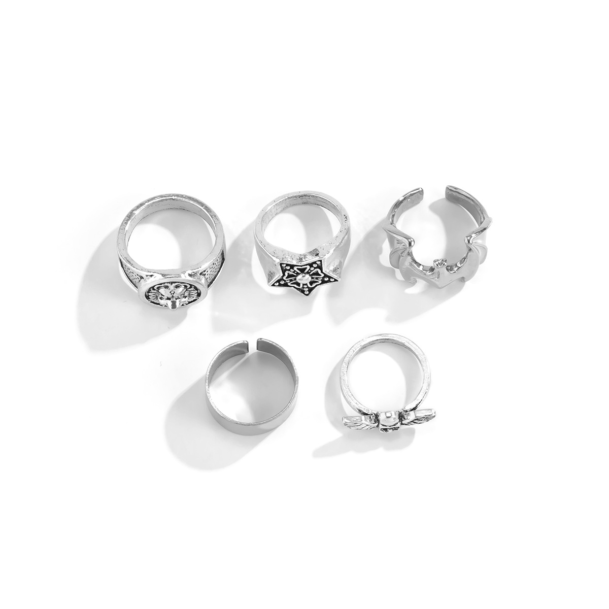 Punk Rings For Men Silvery Vintage Gothic Rings For Eboy - Temu