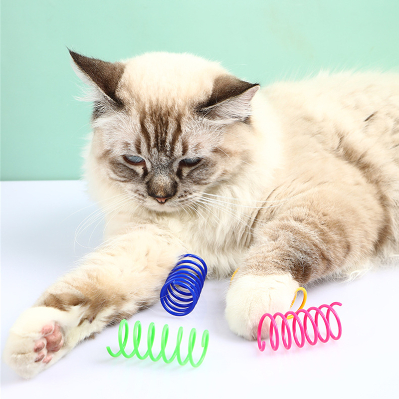Amosfun 4pcs Funny Cat Toy Pet Toy Toys for Kittens Indoor Playset Spring  Cat Toys Fishing Pole Cat Toy Kitten Accessories for Indoor Kitten