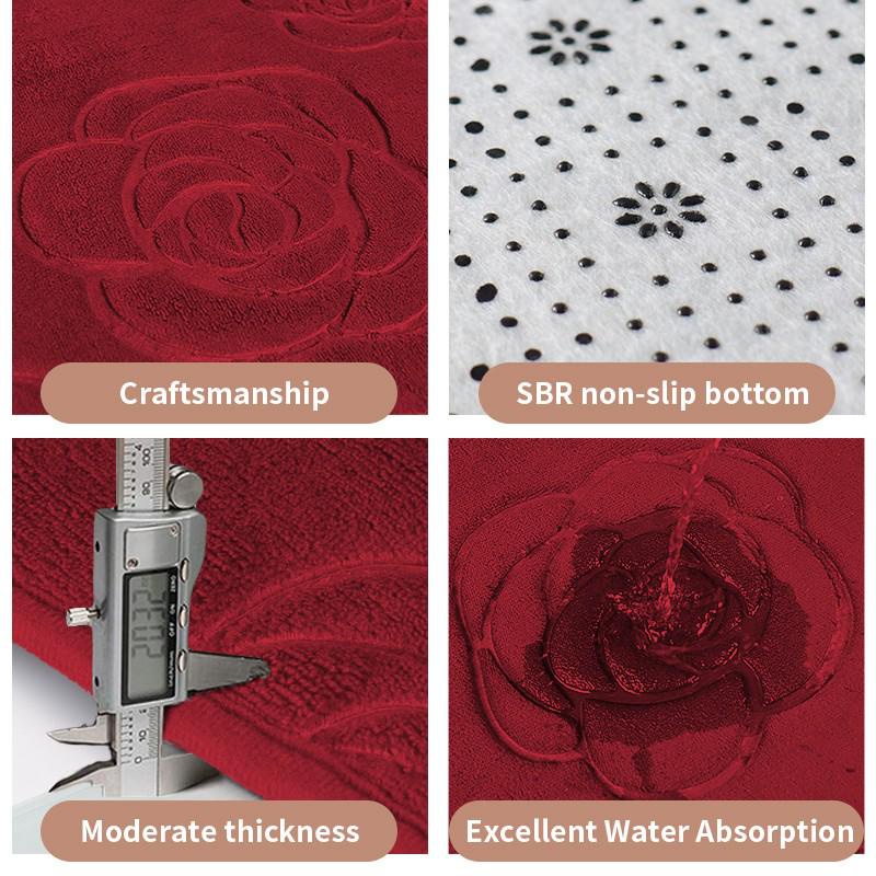 Rose Floor Mat, Bathroom Water Absorption Anti-skid Mat, Bathroom