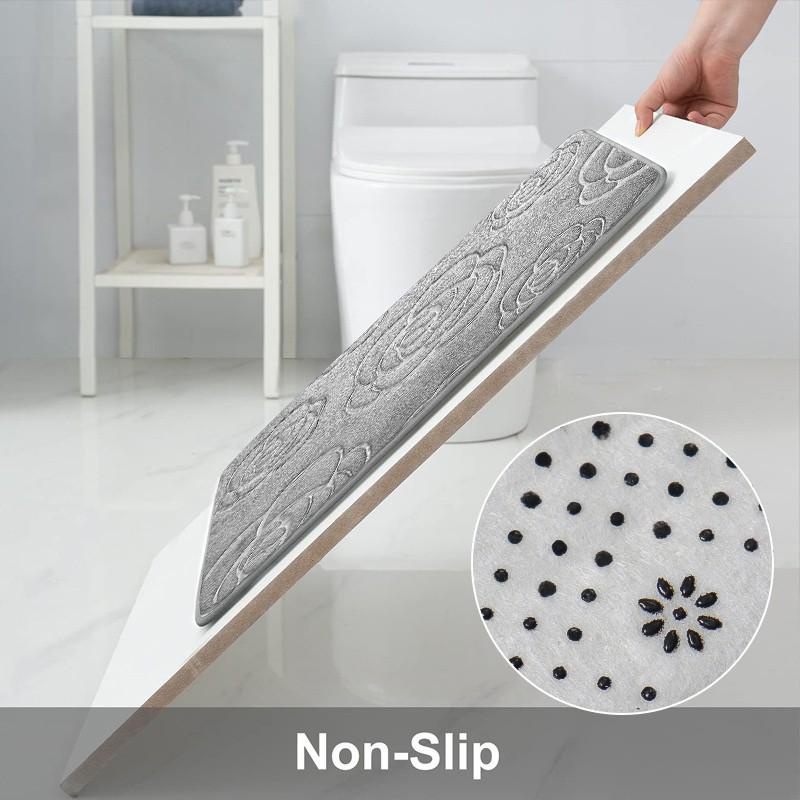 Just Home Gray Embossed Memory Foam Bath Rug Set, 2-Pack