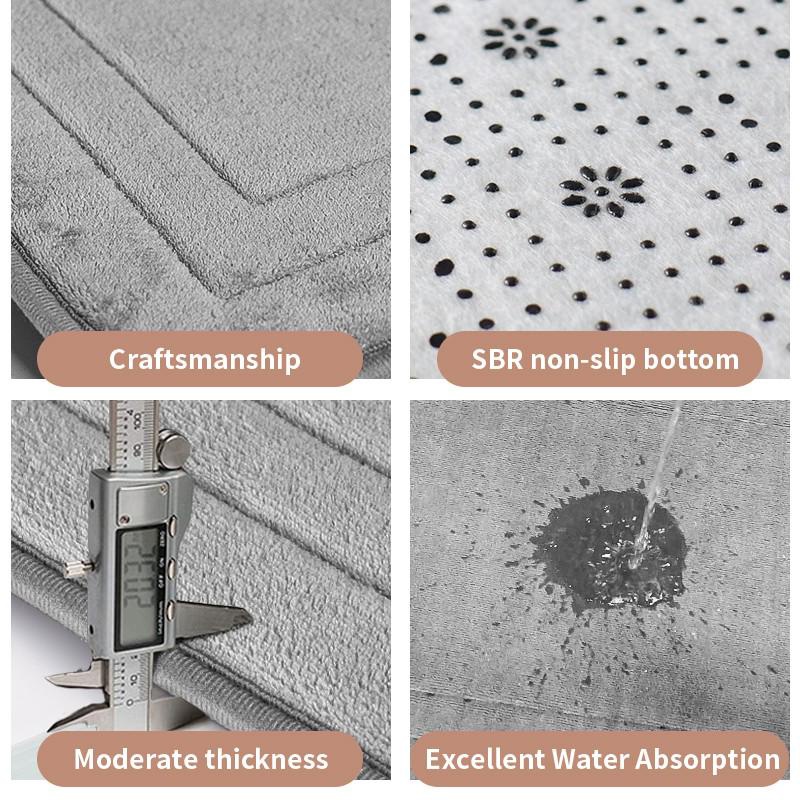 Unique Bargains Memory Foam Water Absorbent Quick Dry Non-skid Bottom Soft Bathroom  Rugs : Target