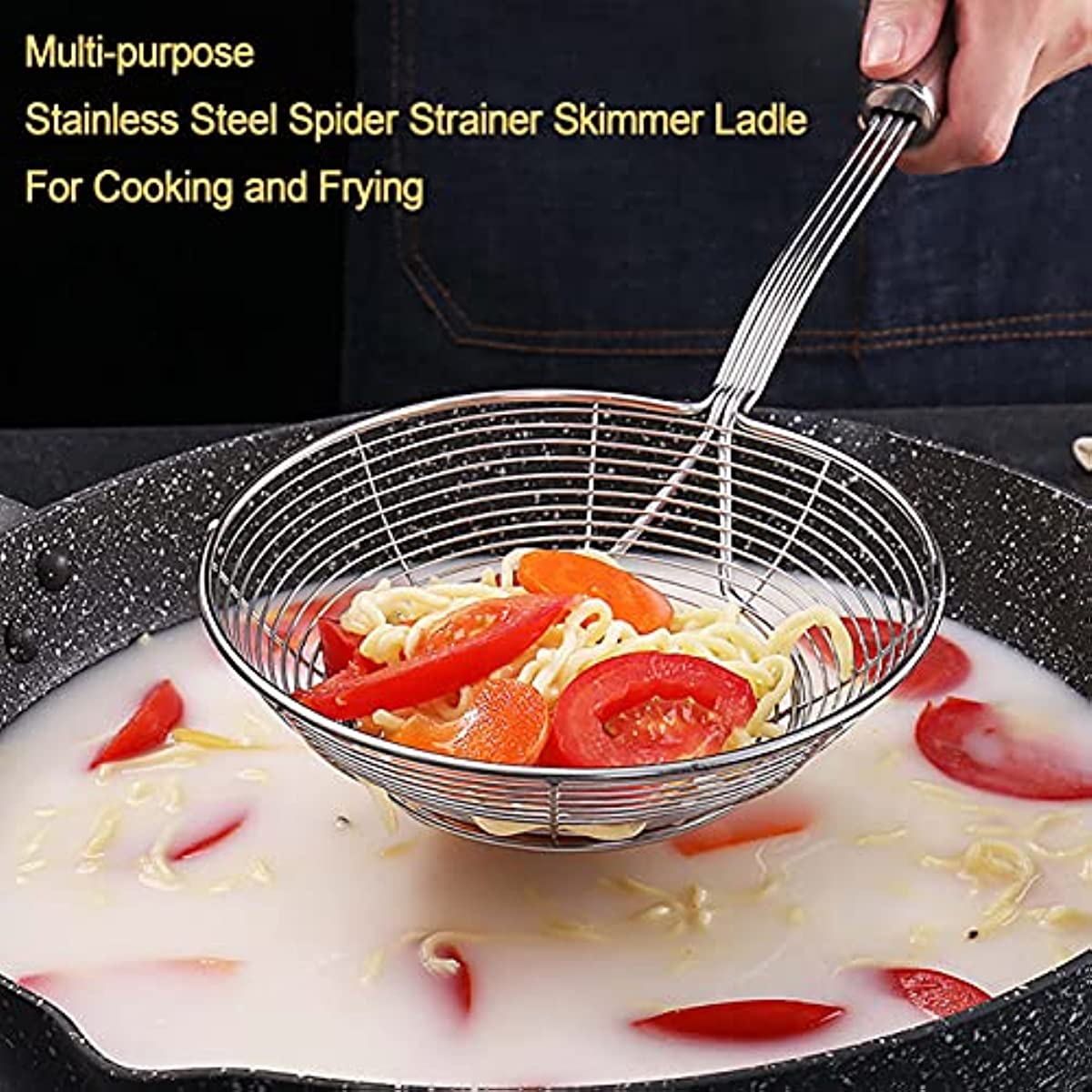 Strainer Spoon Solid Stainless Steel Spider Strainer Skimmer - Temu
