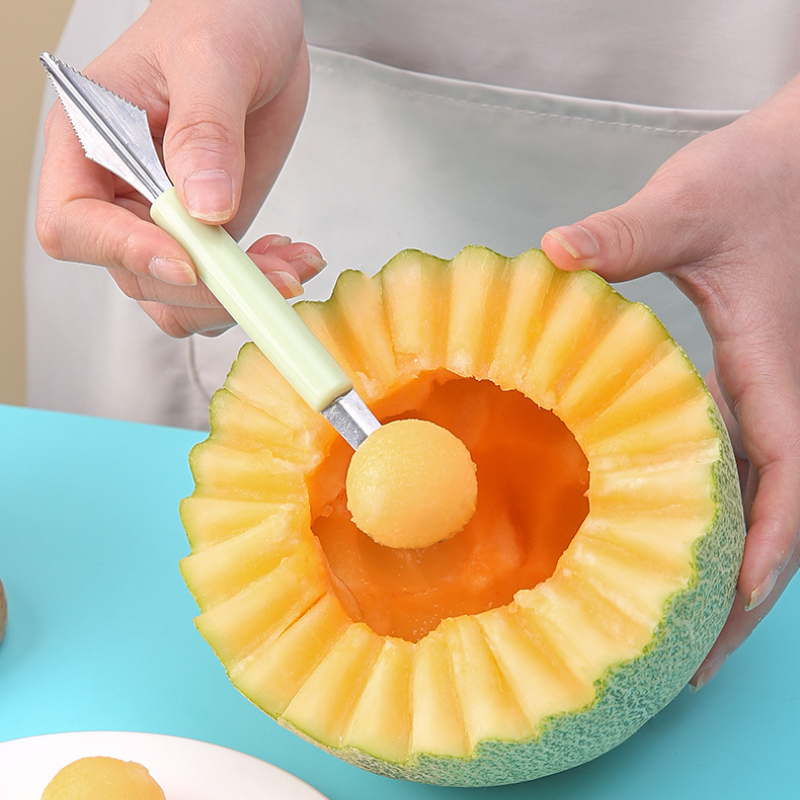 1pc 2 In 1 Melon Baller Scoop, Stainless Steel Double Sided Fruit Melon  Baller Spoon, Kitchen Tools For Making Melon Ball And Fruit Cutting Or Ice  Cream